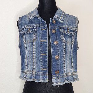 Cropped Denim Jean Vest
